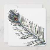 Peacock Feathers Bruiloft Kaart (Achterkant)