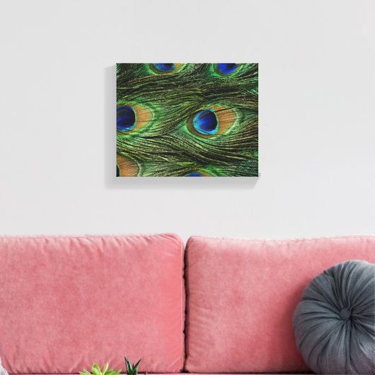 Peacock Feathers Canvas Afdruk (Insitu (Woonkamer))