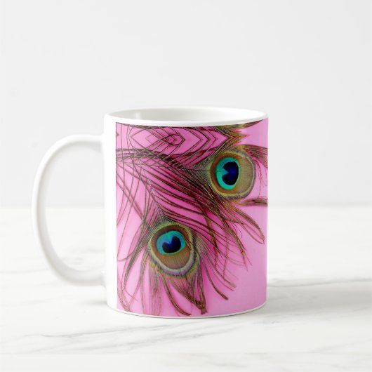 Peacock Feathers Coffee Mok (Links)