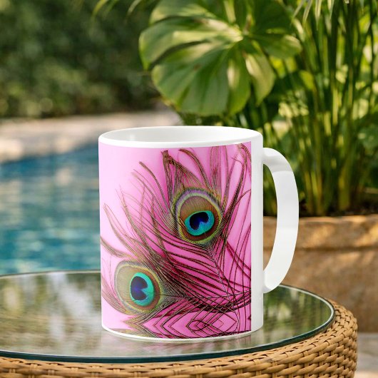 Peacock Feathers Coffee Mok