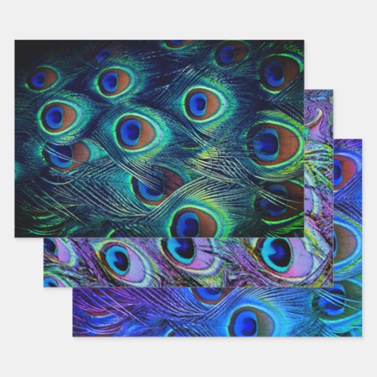 Peacock Feathers Collectie Inpakpapier Vel (Set)