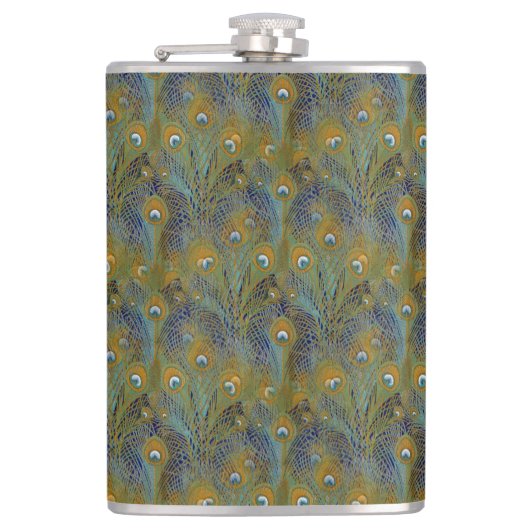 Peacock Feathers Coördinaten Heupfles (Voorkant)