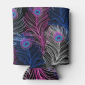 Peacock Feathers Dark: Prachtig design Blikjeskoeler (Achterkant)