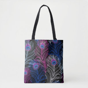 Peacock Feathers Dark: Prachtig  design Draagtas