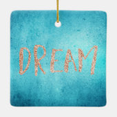 Peacock Feathers Dream Poem Gold Confetti Keramisch Ornament (Achterkant)