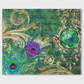 Peacock Feathers en Butterfly Cadeaupapier (Vlak)