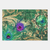 Peacock Feathers en Butterfly Inpakpapier Vel (Voorkant 2)