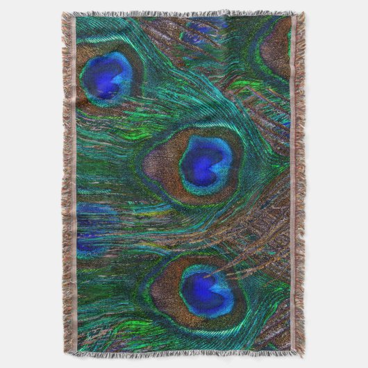 Peacock Feathers Etching Style Deken (Voorkant Verticaal)