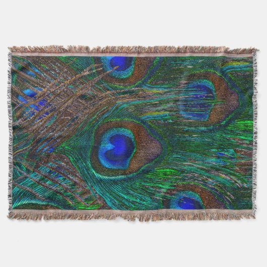 Peacock Feathers Etching Style Deken (Voorkant)