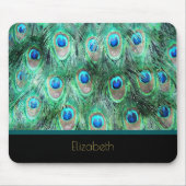 Peacock Feathers Exotic Wild Waterverf Pattern Muismat (Voorkant)