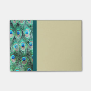 Peacock Feathers Exotic Wild Waterverf Pattern Post-it® Notes