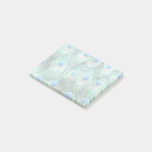 Peacock Feathers Exotic Wild Waterverf Pattern Post-it® Notes (Schuin)