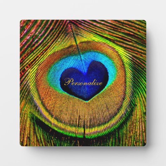 Peacock Feathers Eye of Love met Name Fotoplaat (Voorkant)