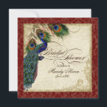 Peacock & Feathers Fête des mariées Invitation Bou<br><div class="desc">SÉLECTION DU PAPIER : Ceci est montré sur "papier de base", un autre grand choix serait "glace métallique" qui est une surface brillante blanche et percée. Il serait également magnifique sur le lin "Champagne Metallic", feutre ou l'un des autres choix. PALETTE DE COULEUR : rouge bordeaux profond, bronzé, bleu royal...</div>