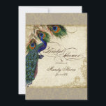 Peacock & Feathers Fête des mariées Invitation Tau<br><div class="desc">SÉLECTION DU PAPIER : Ceci est montré sur "papier de base", un autre grand choix serait "glace métallique" qui est une surface brillante blanche et percée. Il serait également magnifique sur le lin "Champagne Metallic", feutre ou l'un des autres choix. PALETTE DE COULEUR : taupe, bleu aqua, bronze, bleu roi...</div>