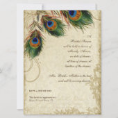 Peacock & Feathers Fête des mariées Tea Carte (Dos)