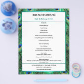 Peacock Feathers for Makeup & Hair Salon Flyer (Enkel)