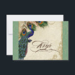 Peacock & Feathers Formal RSVP Réponse Vert Tan<br><div class="desc">SÉLECTION DU PAPIER : Ceci est montré sur "papier de base", un autre grand choix serait "glace métallique" qui est une surface brillante blanche et percée. Il serait également magnifique sur le lin "Champagne Metallic", feutre ou l'un des autres choix. PALETTE DE COULEUR : Pomme verte, bronzée, crème bleu royal,...</div>