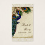 Peacock & Feathers Formal Wedding Favor Gift Tags<br><div class="desc">SÉLECTION DE PAPIER: Ceci est montré sur "papier de base", un autre grand choix serait "glace métallique" qui est une surface blanche et brillante perle. Il serait également magnifique sur le lin "Champagne Metallic", feutre ou n'importe lequel des autres choix. PALETTE DE COULEUR: crème, bronzage, bleu royal crème, vert et...</div>