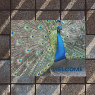 Peacock Feathers Foto Welkom Deurmat