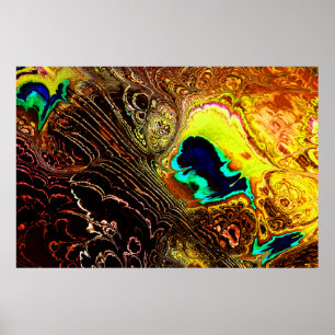 Peacock Feathers Fractal 1 Print