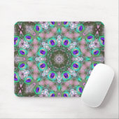 Peacock Feathers Geometric Mandala Mousepad Muismat (Met muis)