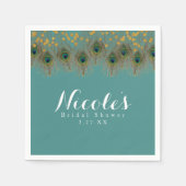 Peacock Feathers & Gold Stippen ELKE KLEUR Partij Servetten (Voorkant)