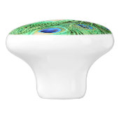 Peacock Feathers Green Bird Drawer Pulls Knols Keramische Knop (Zijkant)