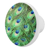 Peacock Feathers Green Bird Drawer Pulls Knols Keramische Knop (Rechts)