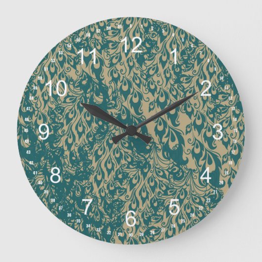 Peacock Feathers Grote Klok (Voorkant)