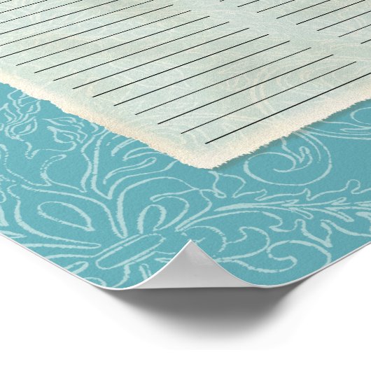 Peacock Feathers Guest Book Signer Poster (Coin)