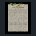 Peacock Feathers Guest Book Signer Poster<br><div class="desc">Ce remplacement de livre d'or est un poster qui est monté pour un peu plus de 180 lignes pour que vos invités signent leurs bons voeux. En utilisant un cadre standard de 16" x 20", vous pouvez l'acheter en poster et trouver votre propre cadre ou le faire encadrer ici à...</div>