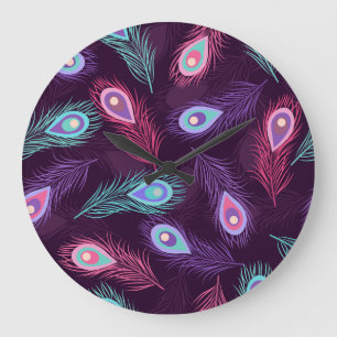 Peacock Feathers: Handgetekende . Grote Klok