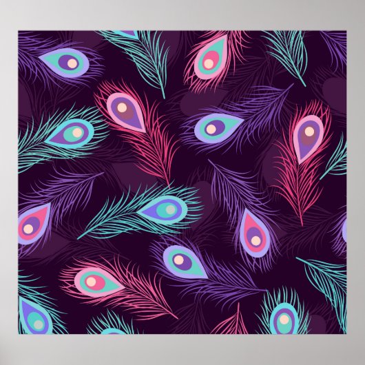 Peacock Feathers: Handgetekende . Poster (Voorkant)