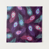 Peacock Feathers: Handgetekende . Wandkleed (Voorkant (horizontaal))