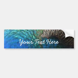 Peacock Feathers I Colorful Abstract Natuur Design Bumpersticker