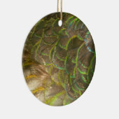 Peacock Feathers III (Vrouw) Subtle Natuur Design Keramisch Ornament (Rechts)