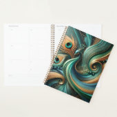Peacock Feathers in Abstract Flow Planner (Devant avec enveloppe)