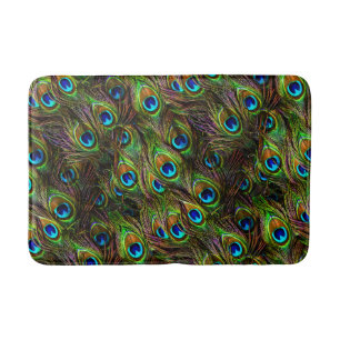 Peacock Feathers Invasion Bathmat Badmat