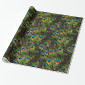 Peacock Feathers Invasion Cadeaupapier (Uitgerold)