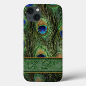 Peacock Feathers iPhone 6 Coque Monogramme (Verso)