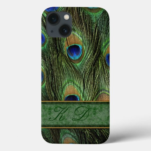 Peacock Feathers iPhone 6 Coque Monogramme (Verso)