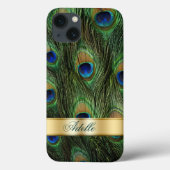 Peacock Feathers iPhone 6 Monogramme Coque (Verso)