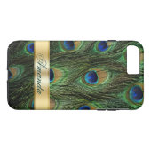 Peacock Feathers iPhone 7 Plus Monogram Coque (Dos (Horizontal))