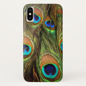 Peacock Feathers iPhone X Coque (Dos)