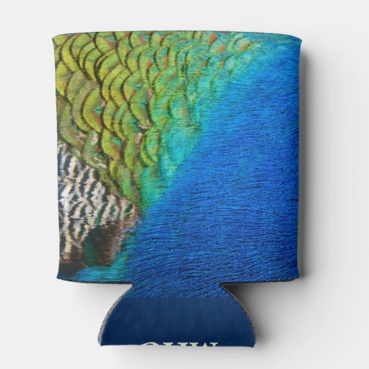 Peacock Feathers IV Kleurrijke Abstracte Natuur Blikjeskoeler (Achterkant)