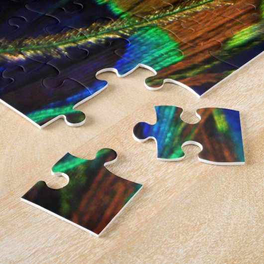 Peacock Feathers Jigzaag Puzzle Legpuzzel (Zijkant)
