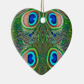 Peacock Feathers Kaleidoscope Print Keramisch Ornament (Rechts)