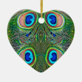 Peacock Feathers Kaleidoscope Print Keramisch Ornament (Voorkant)