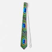 Peacock Feathers Kaleidoscope Print Stropdas (Voorkant)
